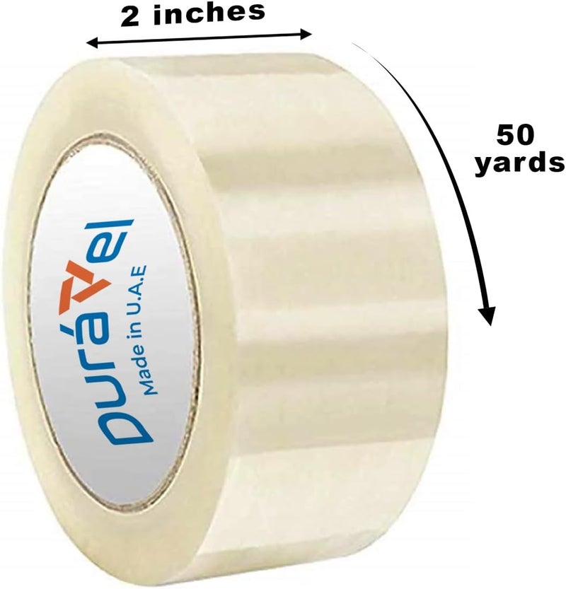 Duravel Packing Tape with Dispenser Gun - Clear Tape Roll and Green Ergonomic Dispenser (10 Rolls) - Image 2